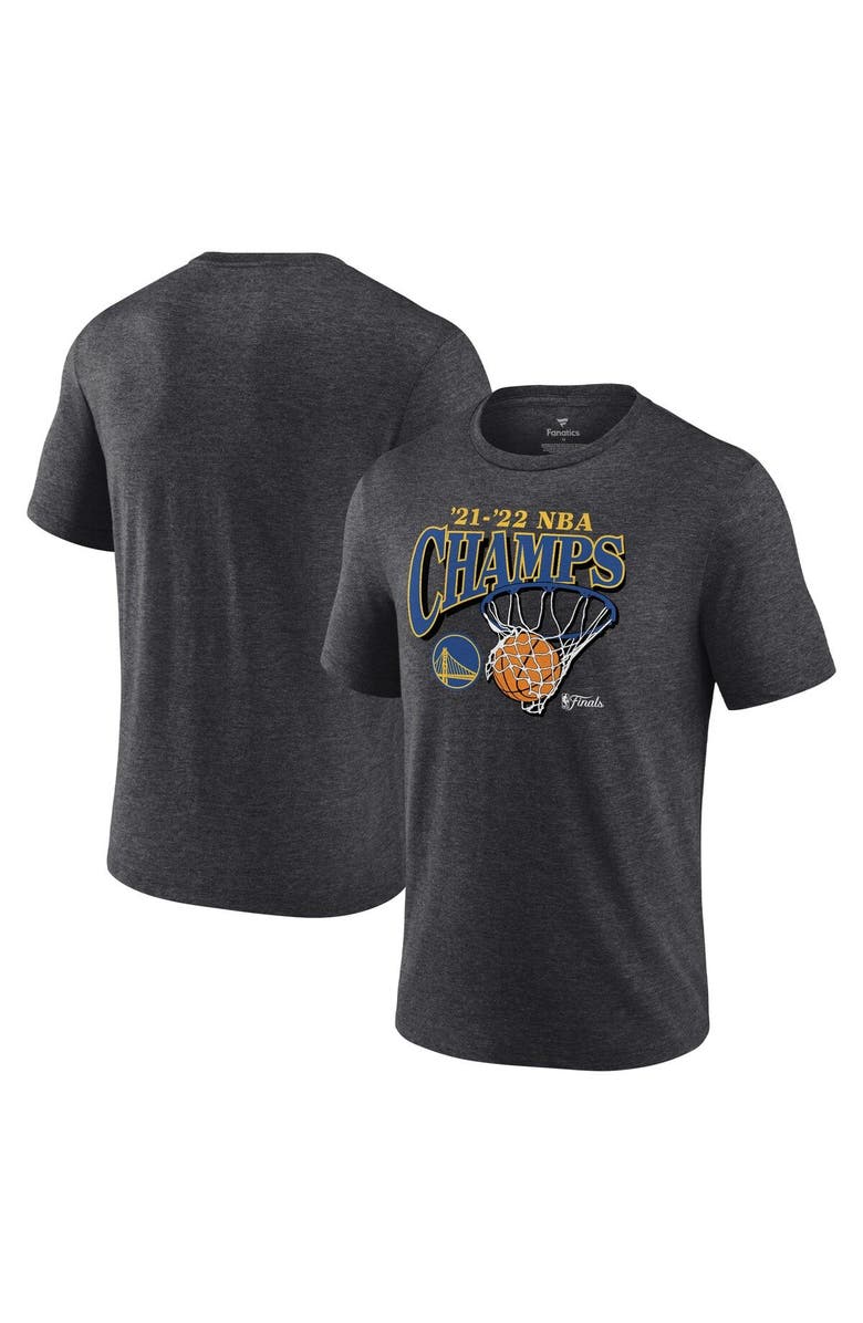 FANATICS Men's Fanatics Branded Heathered Charcoal Golden State Warriors 2022 NBA Finals Champions Zone Hoops Tri-Blend T-Shirt, Main, color, 