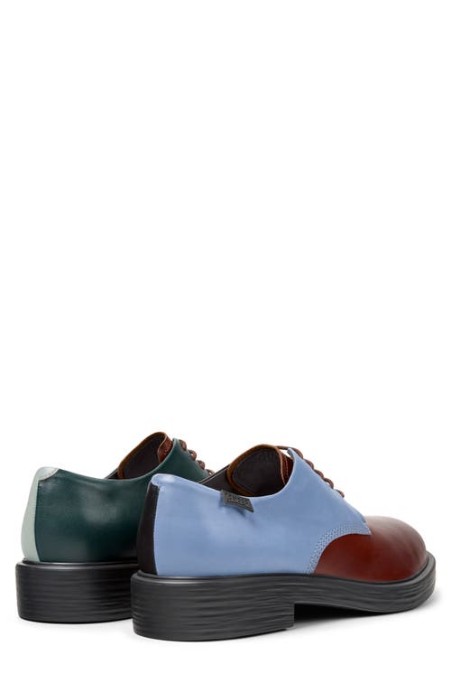 Camper Dean Colorblock Leather Derby In Brown