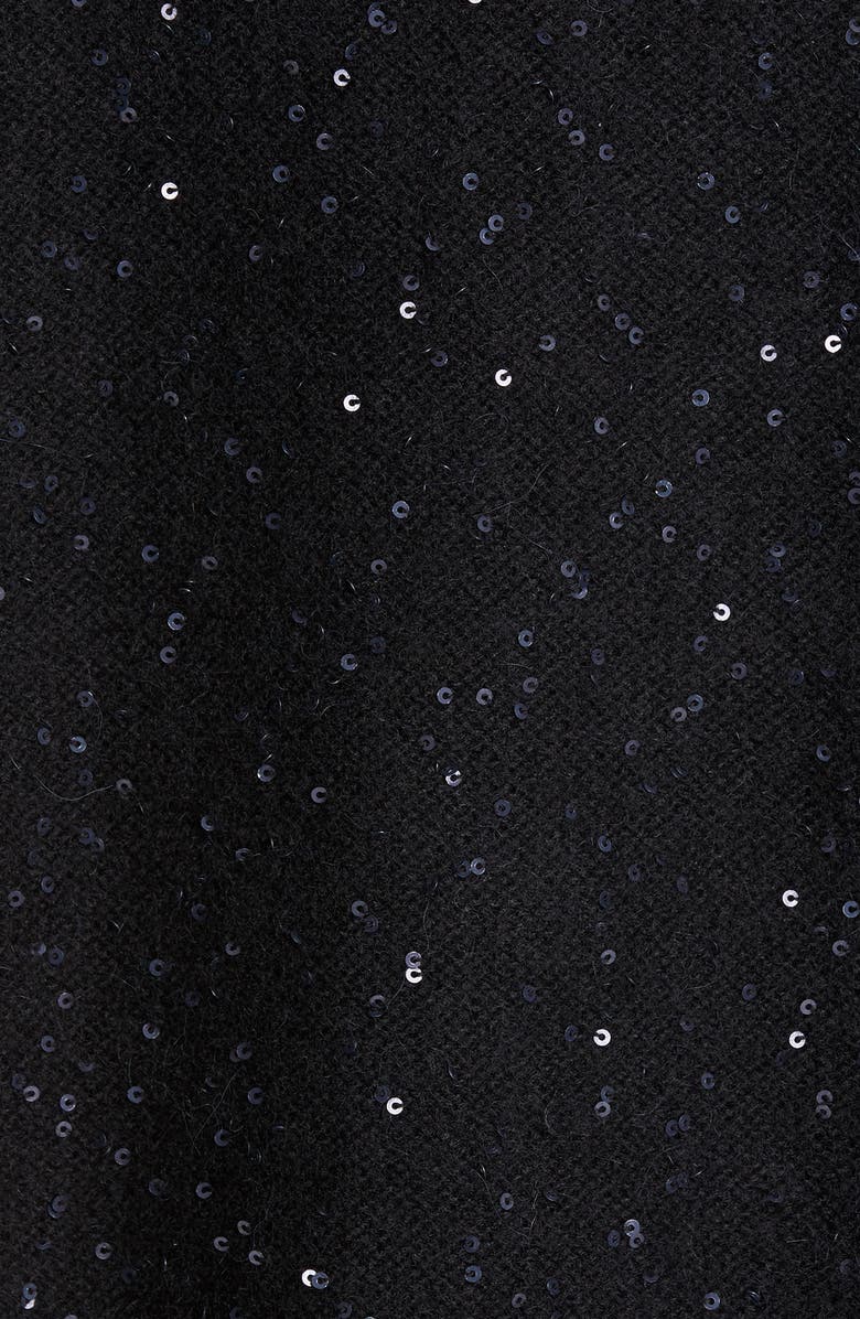 Fabiana Filippi Sequin Wool, Silk & Cashmere Blend Poncho, Alternate, color, Black