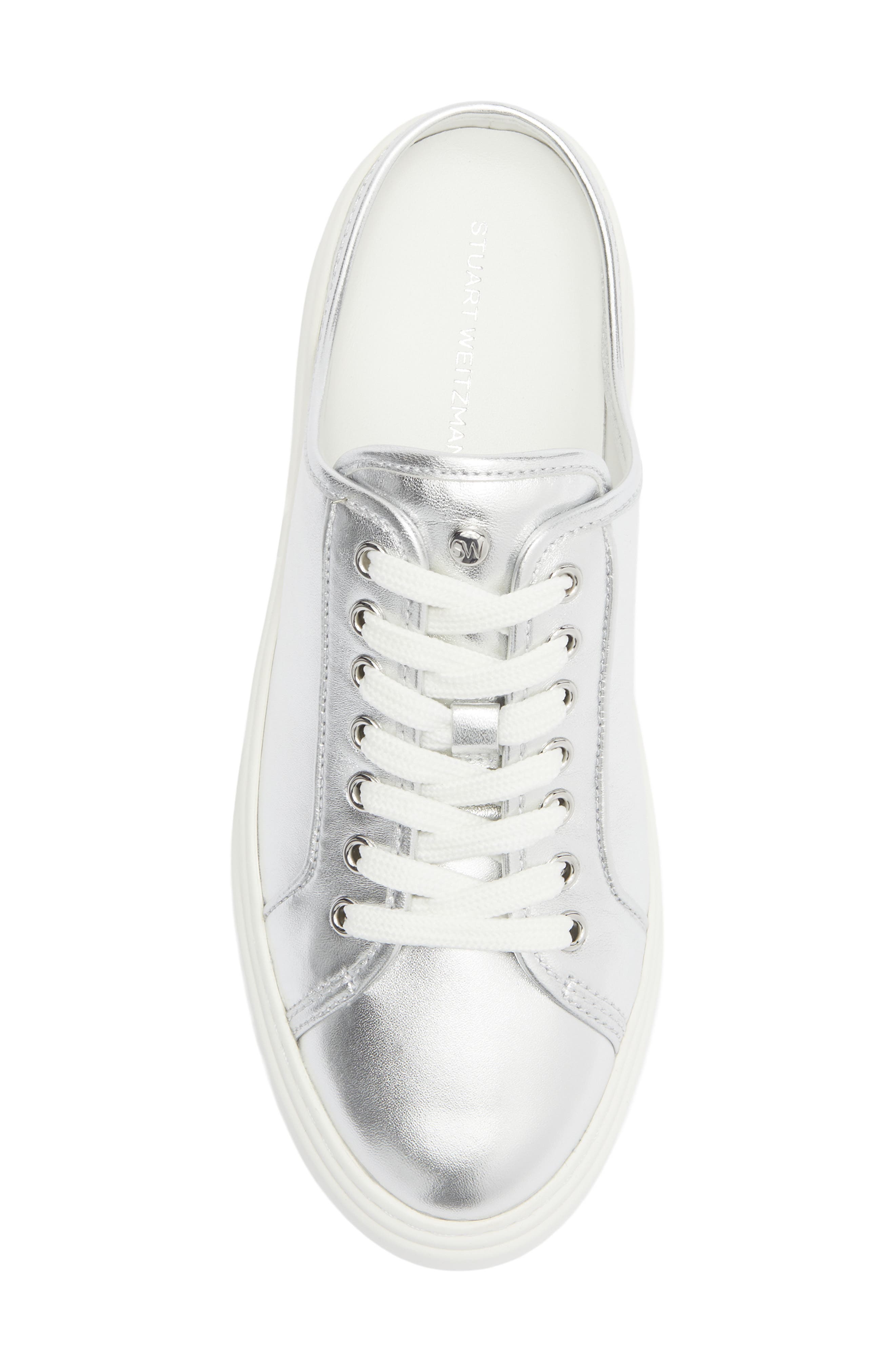 Stuart Weitzman Skater Mule Sneaker, Alternate, color, Silver