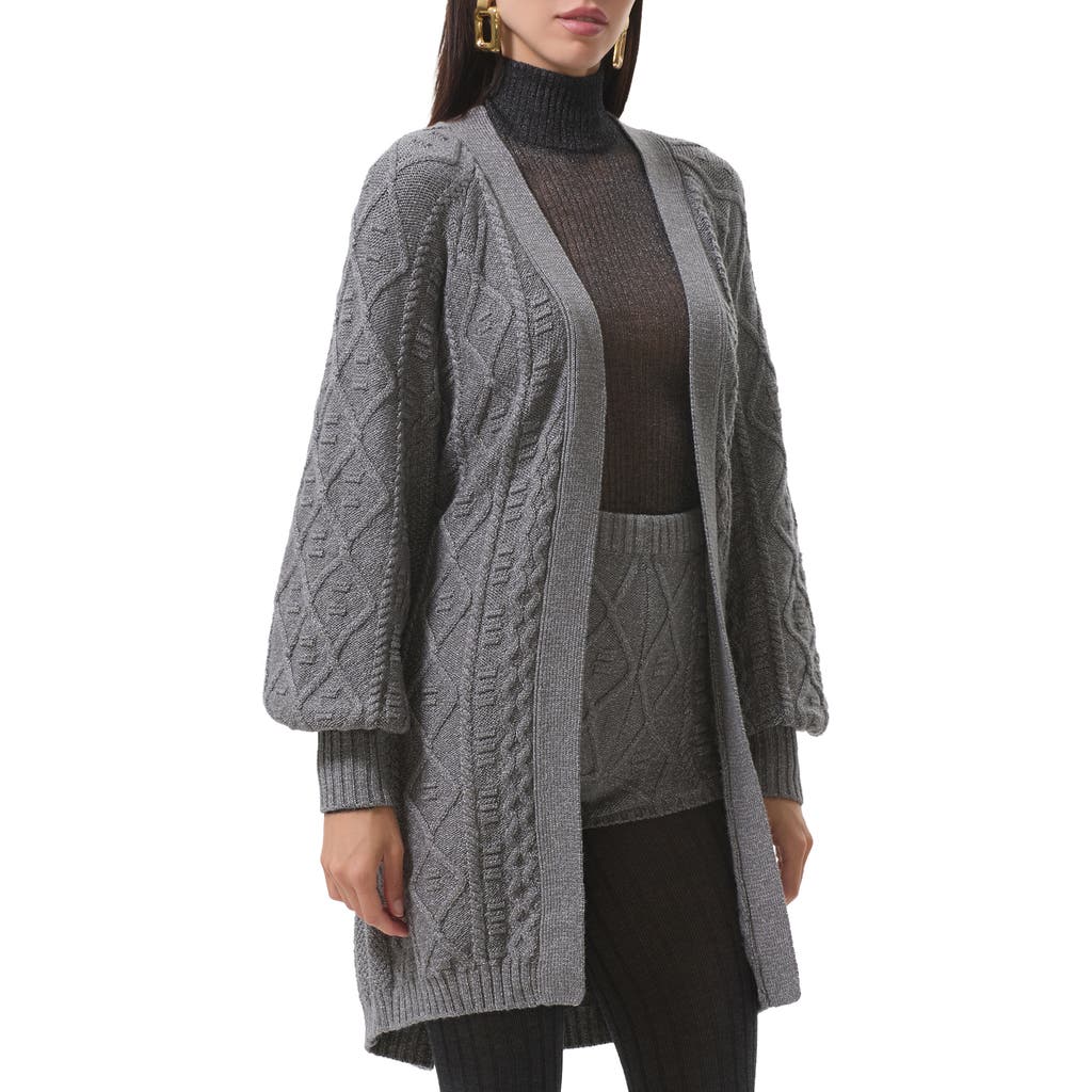 Afrm Bartow Longline Open Front Cardigan In Gray