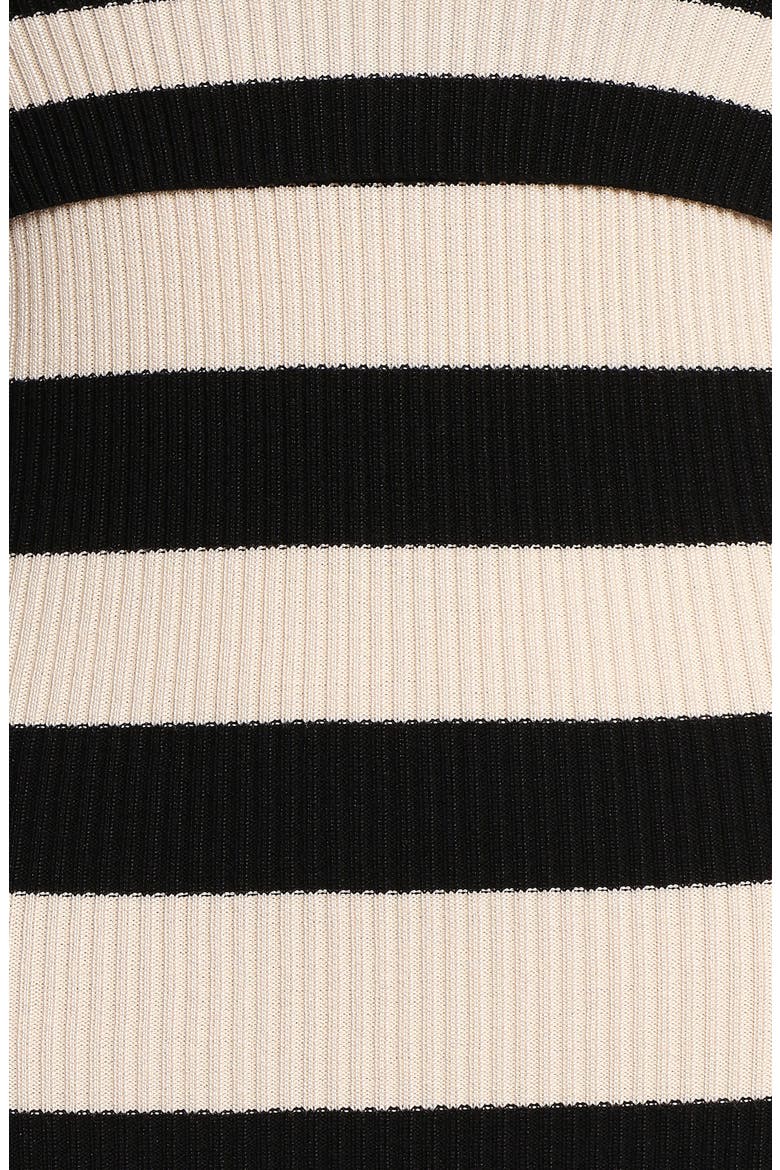 Banks Off the Shoulder Sweater Dress, Alternate, color, BLACK CREAM STRIPE
