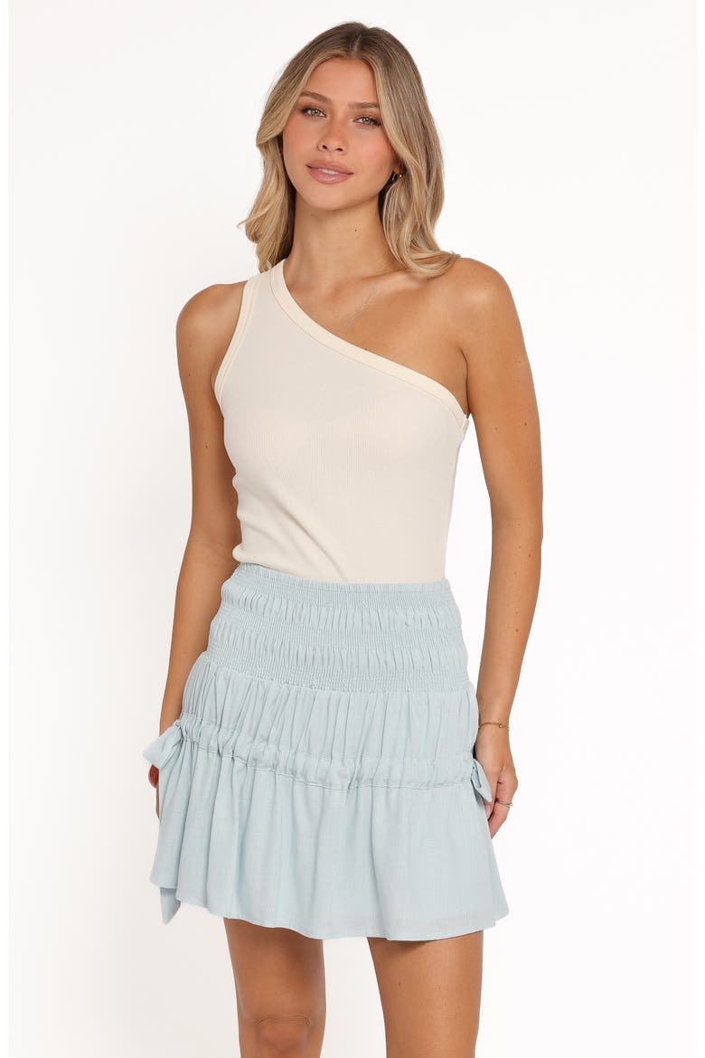 Leah Smocked Miniskirt, Alternate, color, BABY BLUE