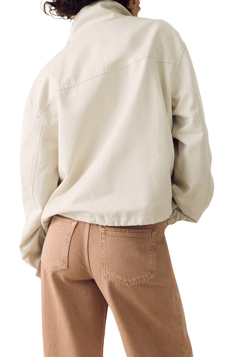 PER UNA BY M&S Crop Cotton Blend Twill Utility Jacket, Alternate, color, Ecru Ivory