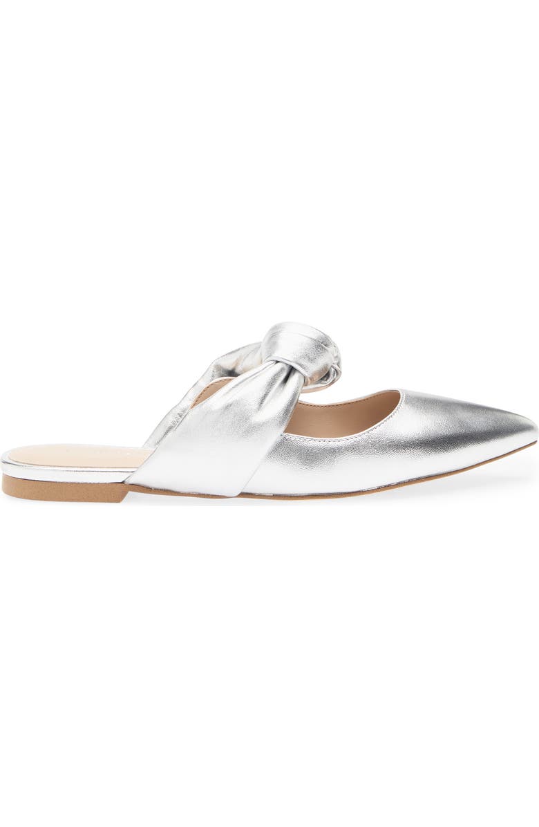 Stuart Weitzman Solange Knotted Mule, Alternate, color, Silver