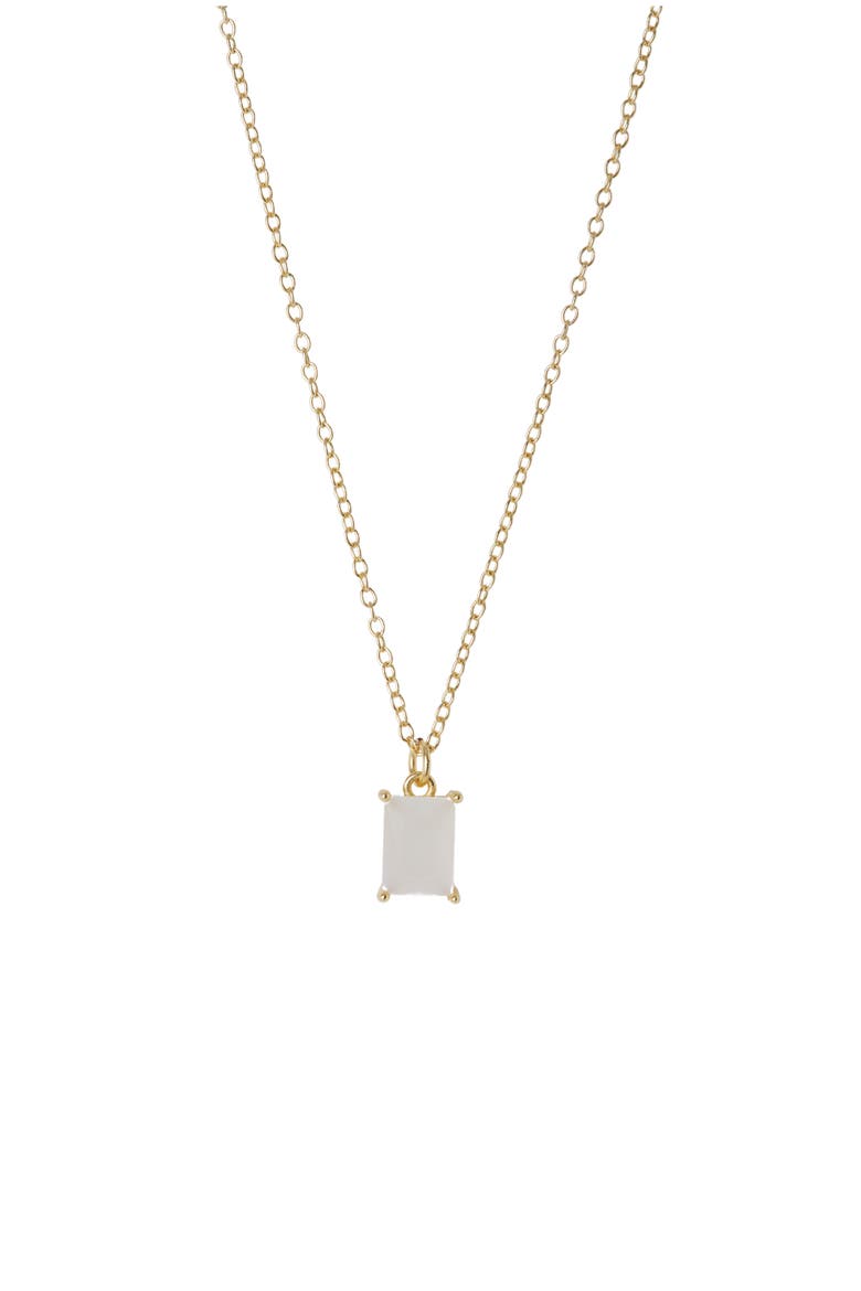 Birthstone Pendant Necklace, Main, color, JUNE/ MILKY QTZ