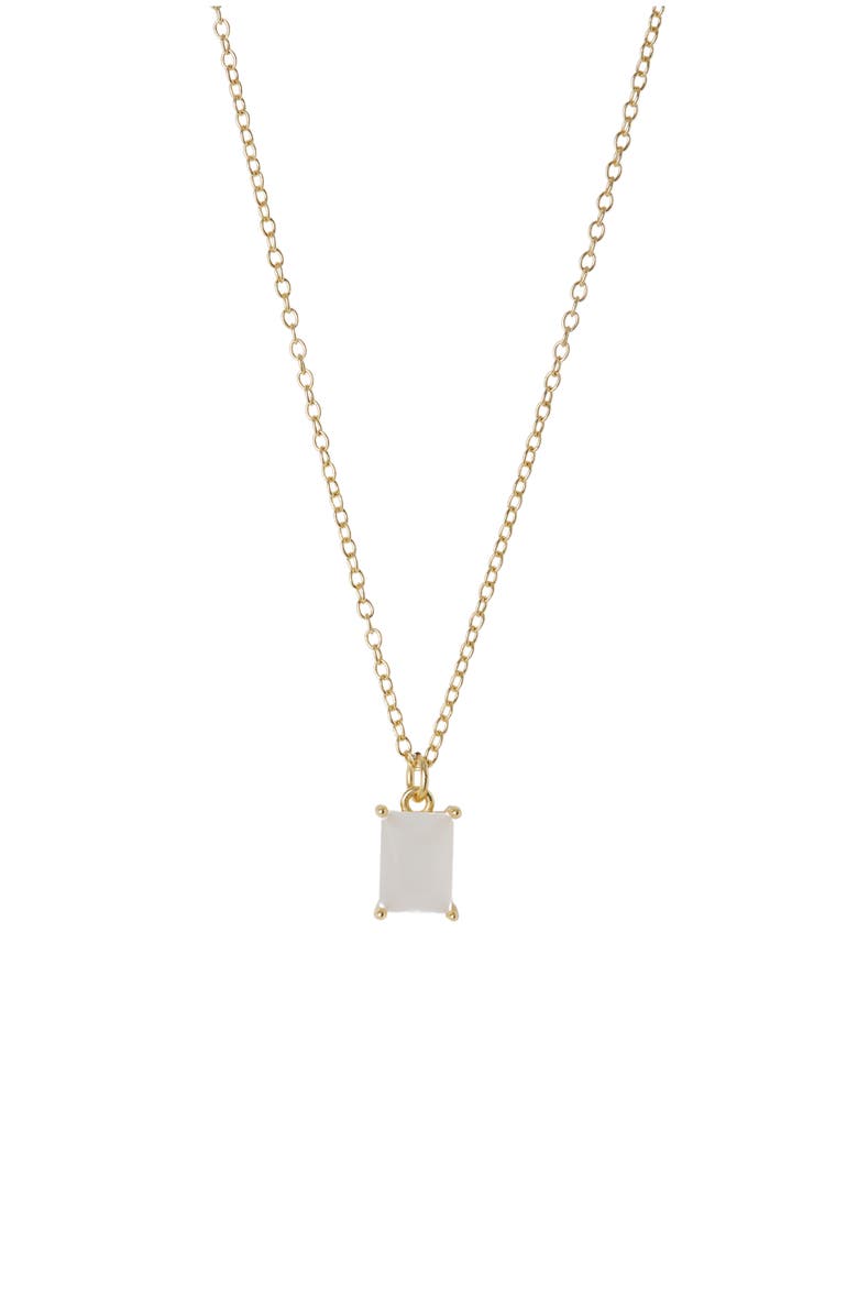 Argento Vivo Sterling Silver Birthstone Pendant Necklace, Main, color, June/ Milky Qtz