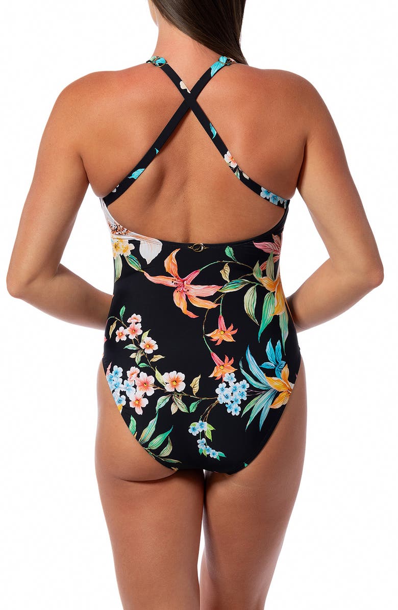 JANTZEN Paris One-Piece Swimsuit, Alternate, color, Black