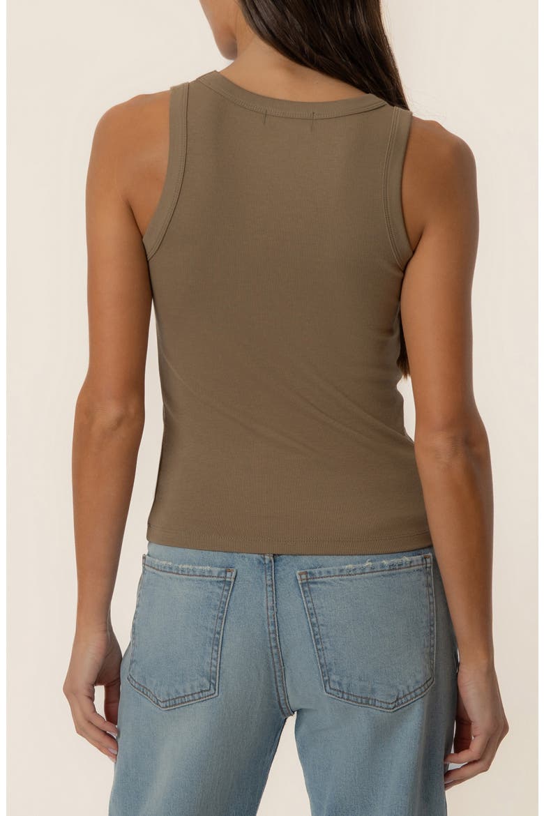Anastasia Stretch Cotton Blend Rib Tank, Alternate, color, RUSSET