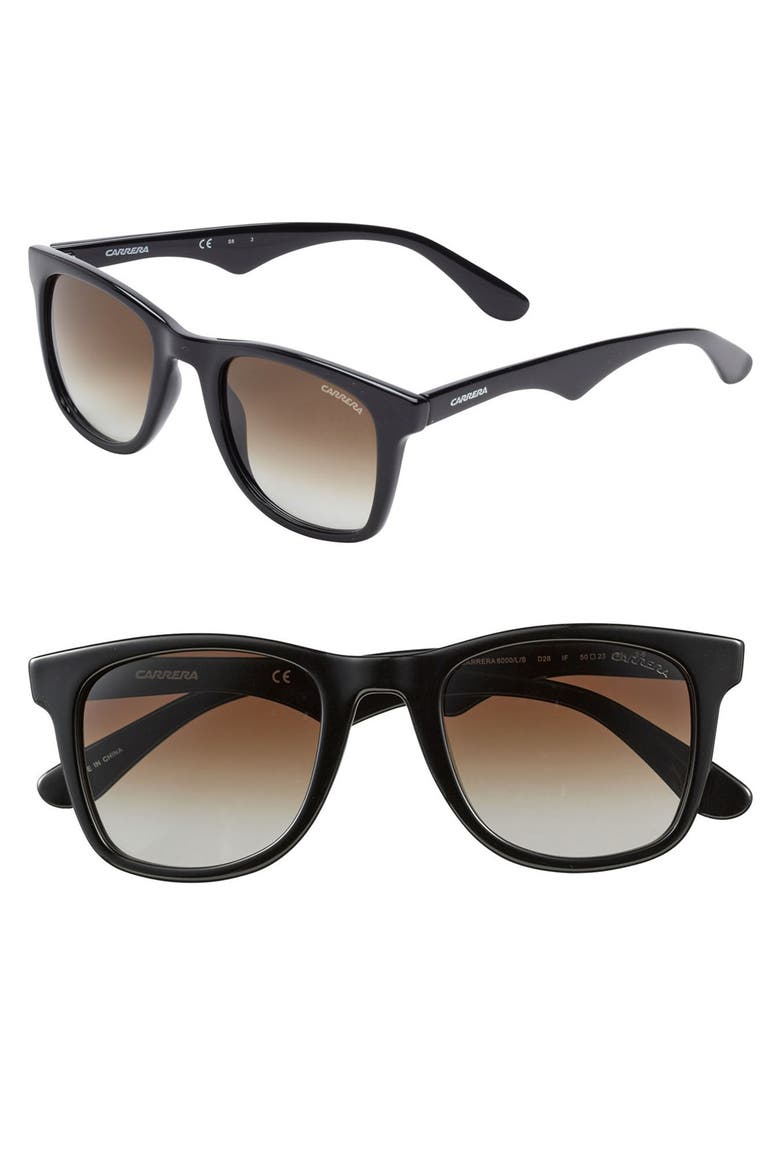 '6000' 50mm Sunglasses, Main, color, SHINY BLACK