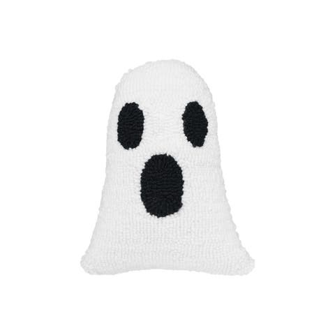 Ghost Shaped Halloween Hooked Small/Petite Accent Pillow, 8" x 10"