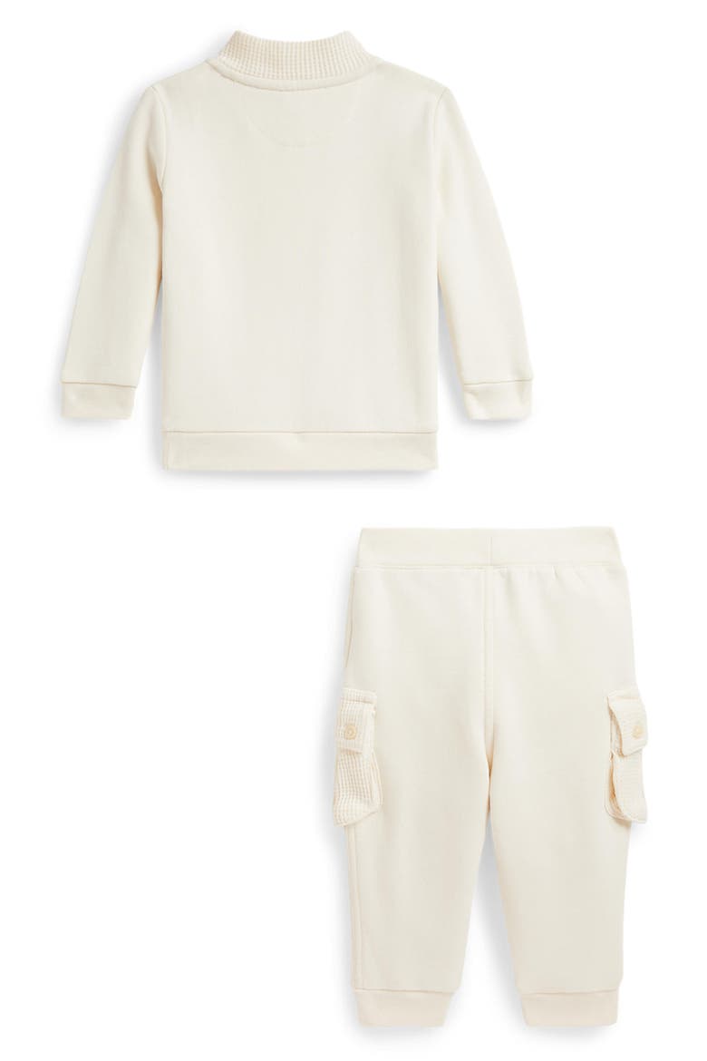 Kids' Fleece Sweatshirt & Cargo Pants Set, Alternate, color, CLUBHOUSE CREAM