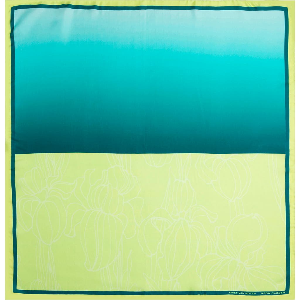 Dries Van Noten Foulard Neon Garden Silk Scarf