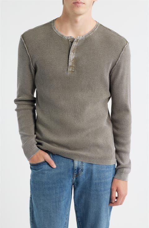 Stonewash Cotton Henley Sweater
