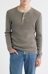 Schott NYC Stonewash Cotton Henley Sweater