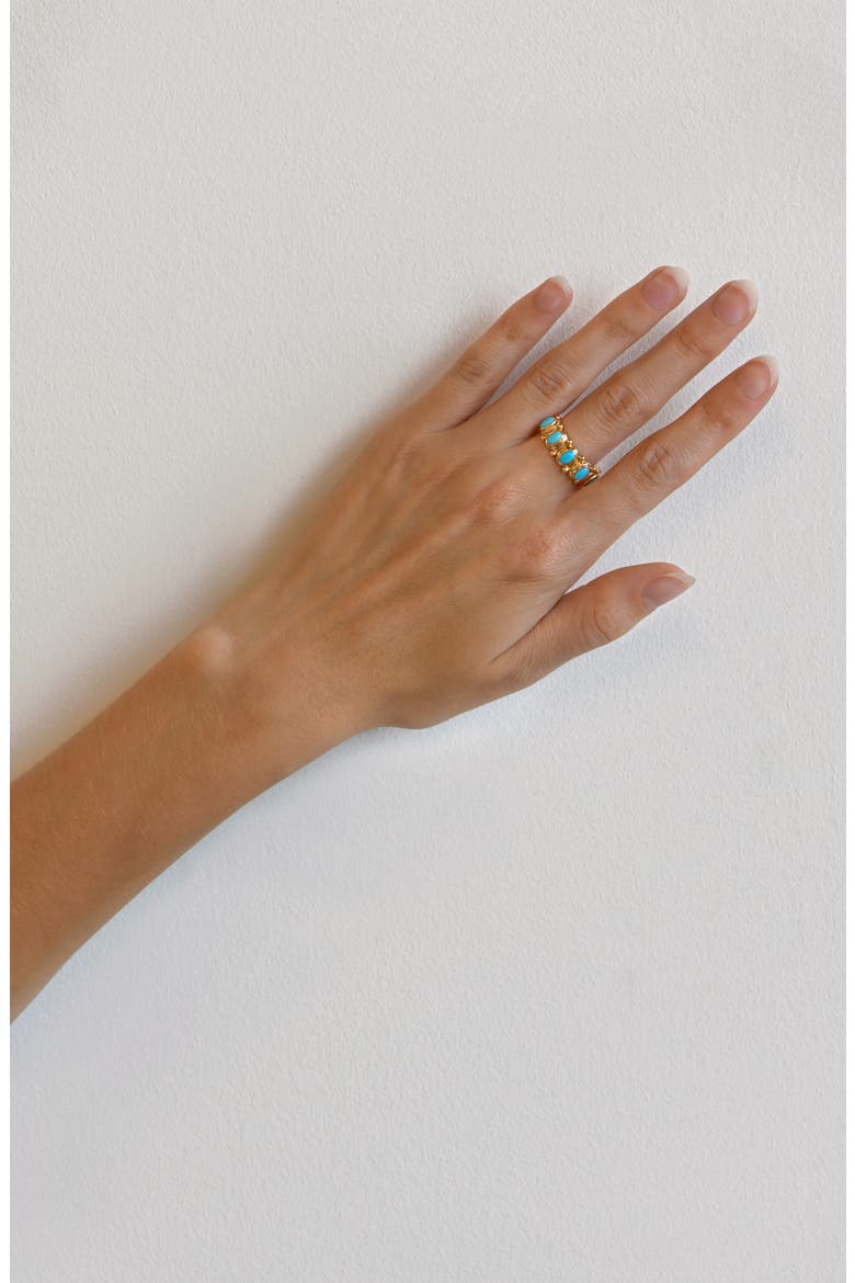 Méditerrannée Oval Arch Eternity Ring, Alternate, color, TURQUOISE