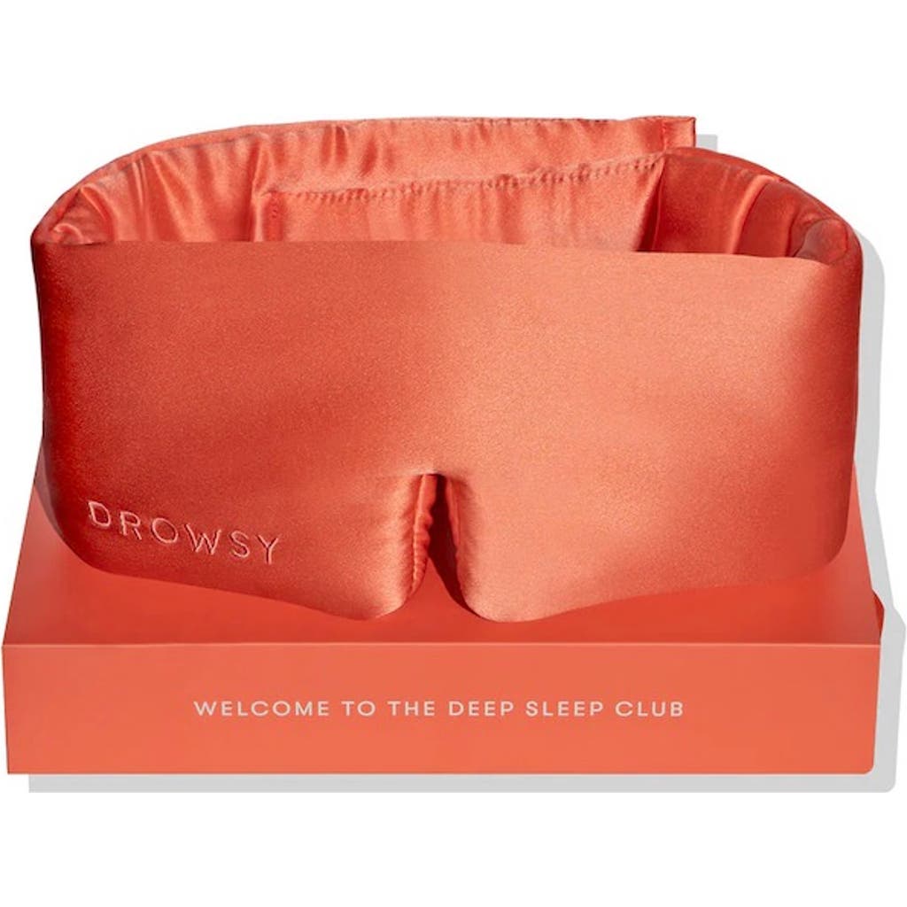 Drowsy Sleep Co . Silk Sleep Mask In Summer Coral