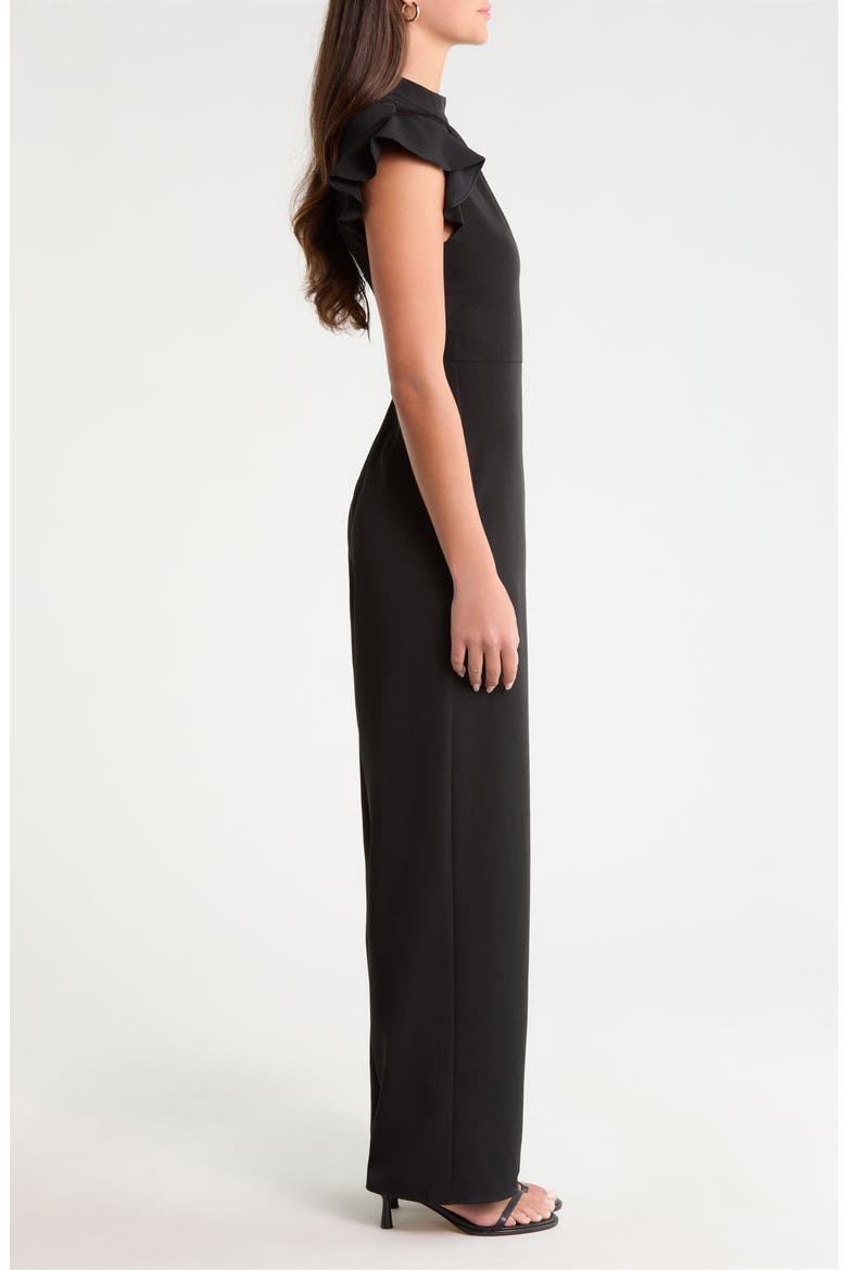 Manuela Mock Neck Wide Leg Jumpsuit, Alternate, color, BLACK