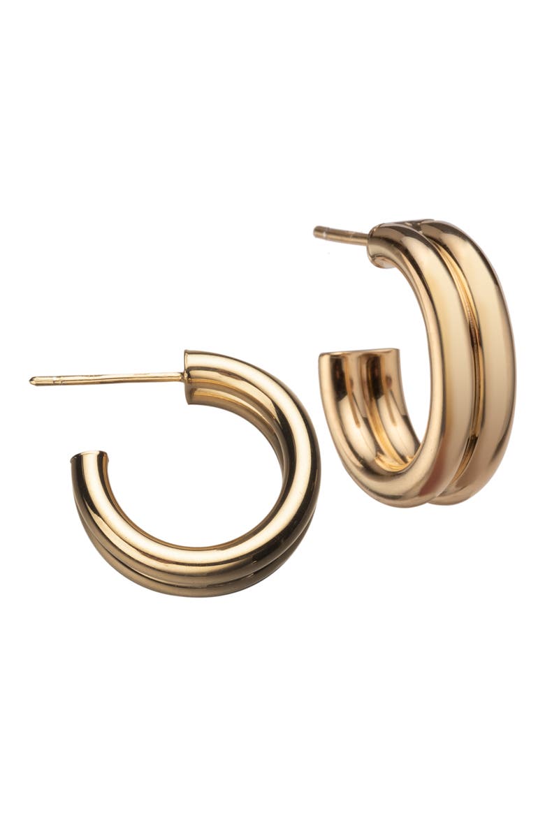 Ingrid Hoop Earrings, Main, color, YELLOW GOLD PLATED
