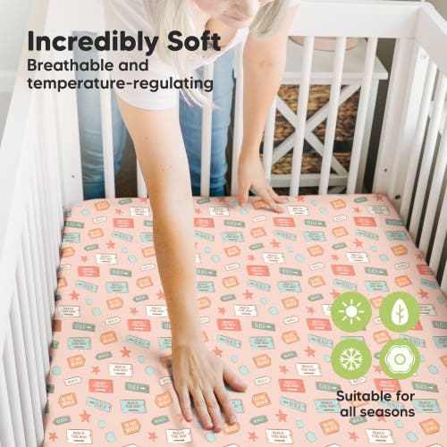 Keababies Isla Fitted Mini Crib Sheets In Beach Day