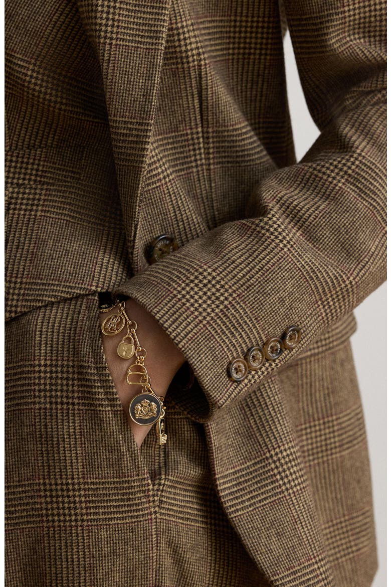 Glen Plaid Wool Blazer, Alternate, color, BROWN/ MULTI