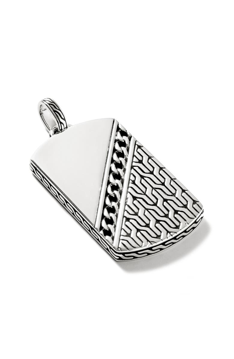 John Hardy Men's Classic Chain Dog Tag Pendant, Main, color,