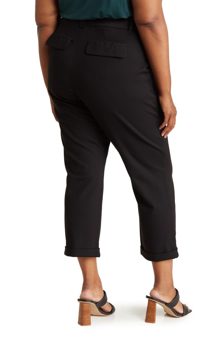 Democracy AB Leisure High Waist Cuffed Pants, Alternate, color, Black