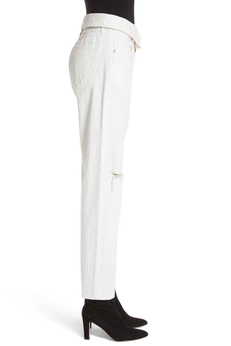 Flip Straight Leg Jeans, Alternate, color, WHITE SAND