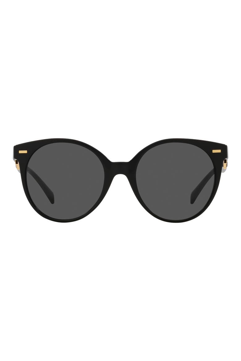 55mm Round Sunglasses, Main, color, BLACK