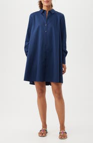 Trina Turk Tulla Oversize Long Sleeve Organic Cotton Shirtdress