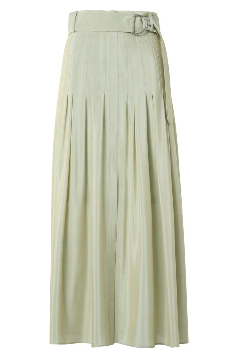 Belted Pleated Midi Skirt, Alternate, color, PISTACHIO