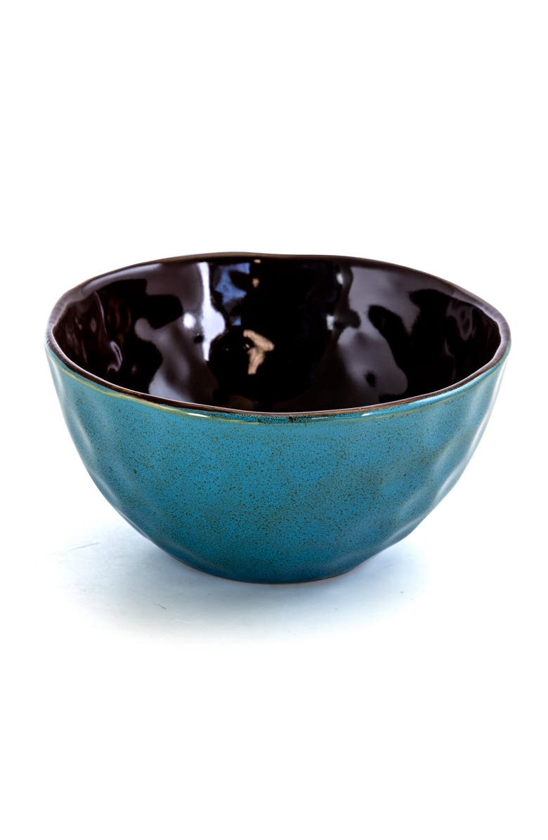 Elama Sea Glass 16 Piece Luxurious Stoneware Dinnerware with Complete Setting for 4, Alternate, color, Blue