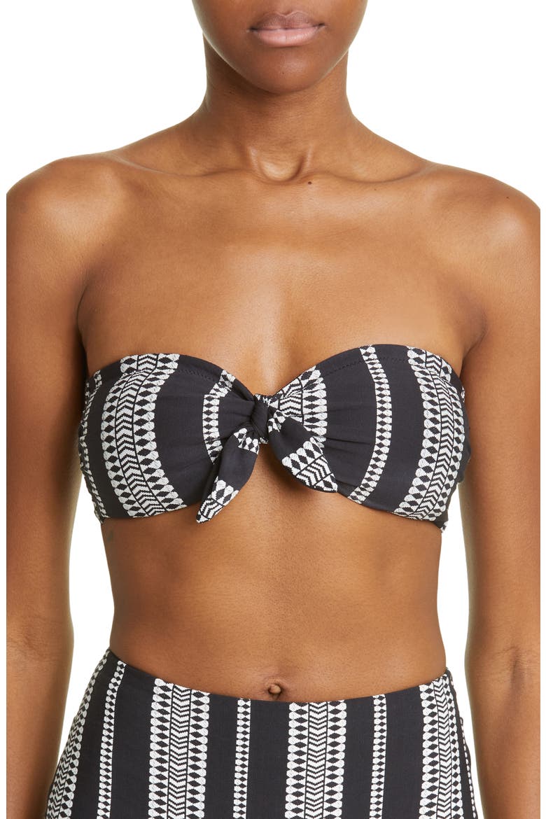 Luchia Bandeau Bikini Top, Main, color, BLACK