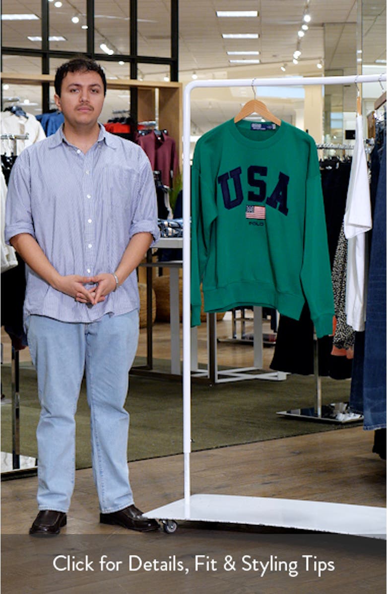 Vintage Fit Flag Fleece Crewneck Sweatshirt, sales video thumbnail