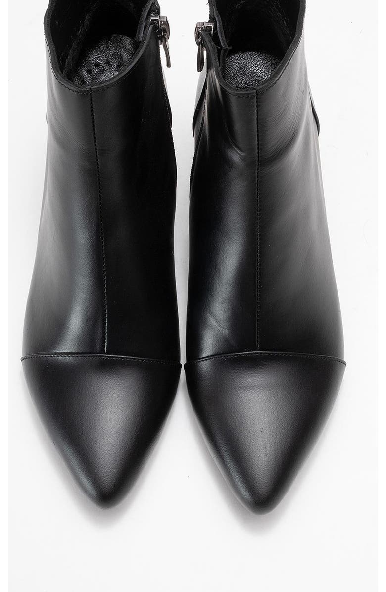 Forever & Always Shoes Gael Leather Block Heel Boot, Alternate, color, Black Leather