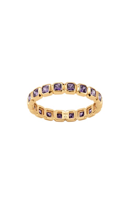 Made By Mary Cubic Zirconia Eternity Birthstone Ring In Gold
