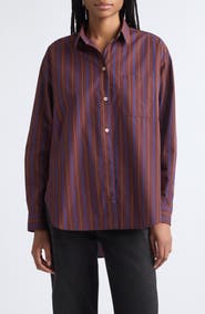 Jamie Haller The Essential Striped Long Sleeve Cotton & Silk Shirt