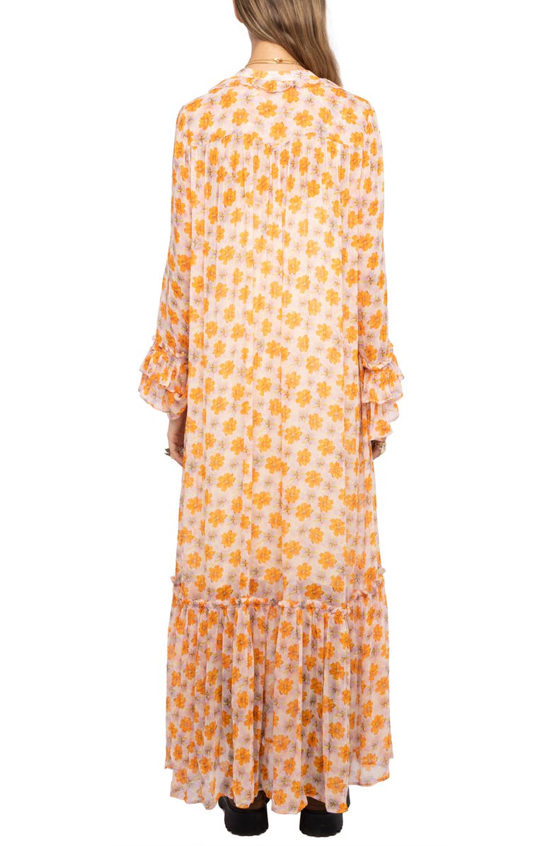Zadig & Voltaire Floral Long Sleeve Maxi Dress, Alternate, color, Cream