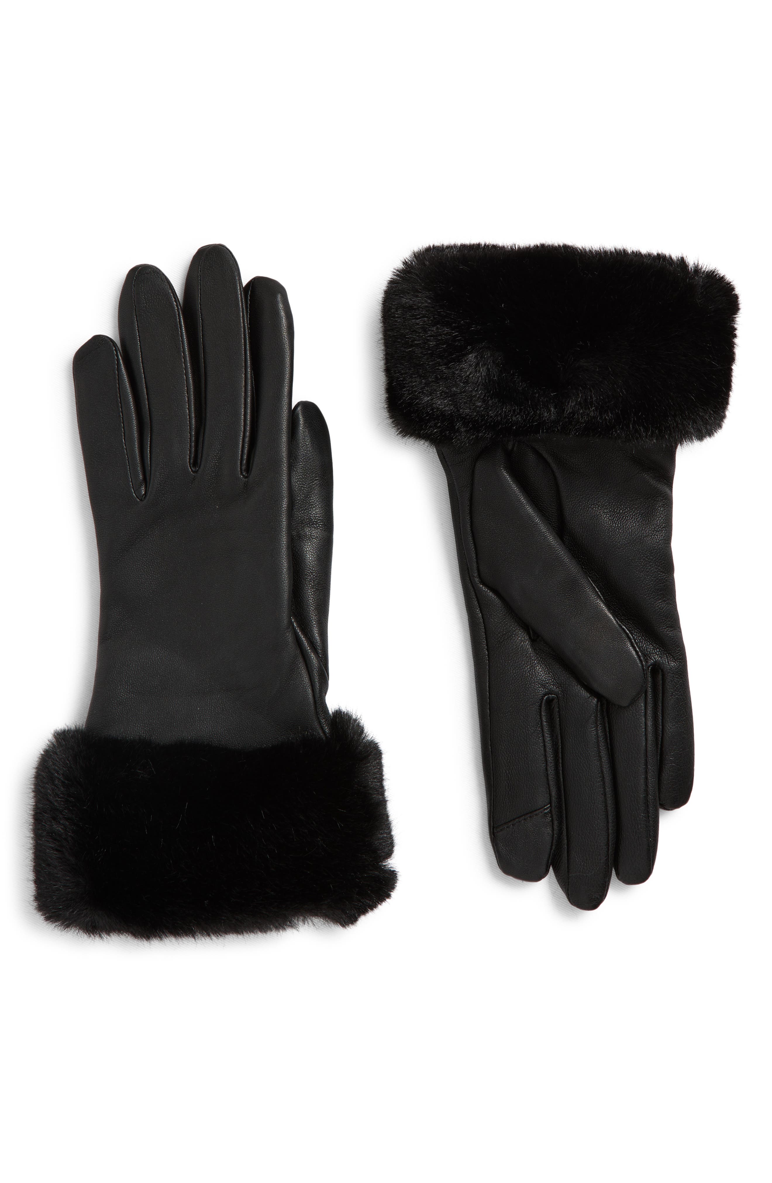 Faux Fur Cuff Tech Gloves