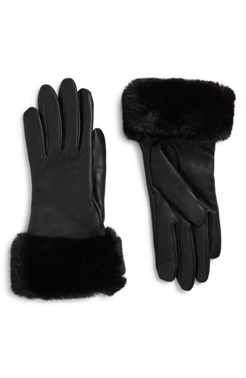 Faux Fur Cuff Tech Gloves