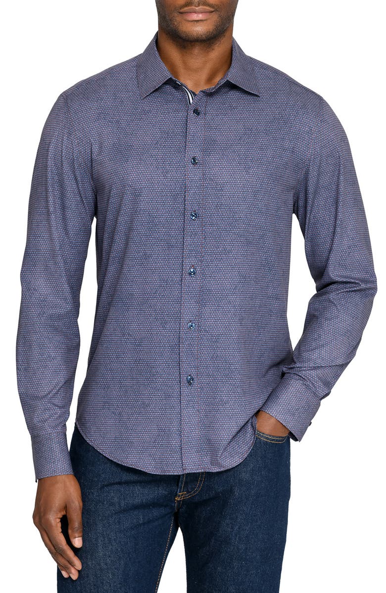 Brooklyn Brigade Prism Print Woven Long Sleeve Basic, Main, color, Brown/Blue