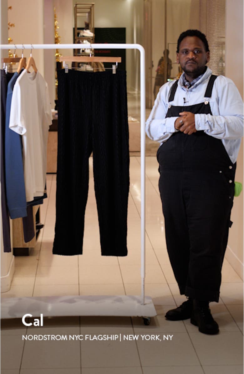 Straight Leg Textured Velour Pants, sales video thumbnail