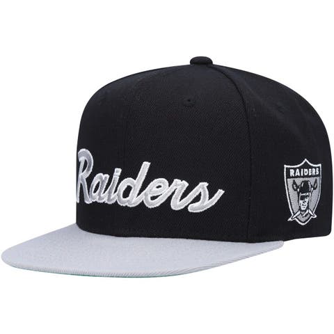 Youth Mitchell & Ness Black/Gray Las Vegas Raiders Team Script Snapback Hat