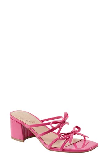 Bandolino Margil Block Heel Bow Sandal In Medium Pink