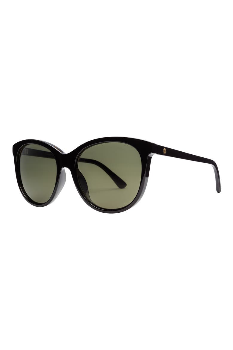 Palm 54mm Cat Eye Polarized Sunglasses, Alternate, color, GLOSS BLACK/ GREY POLAR