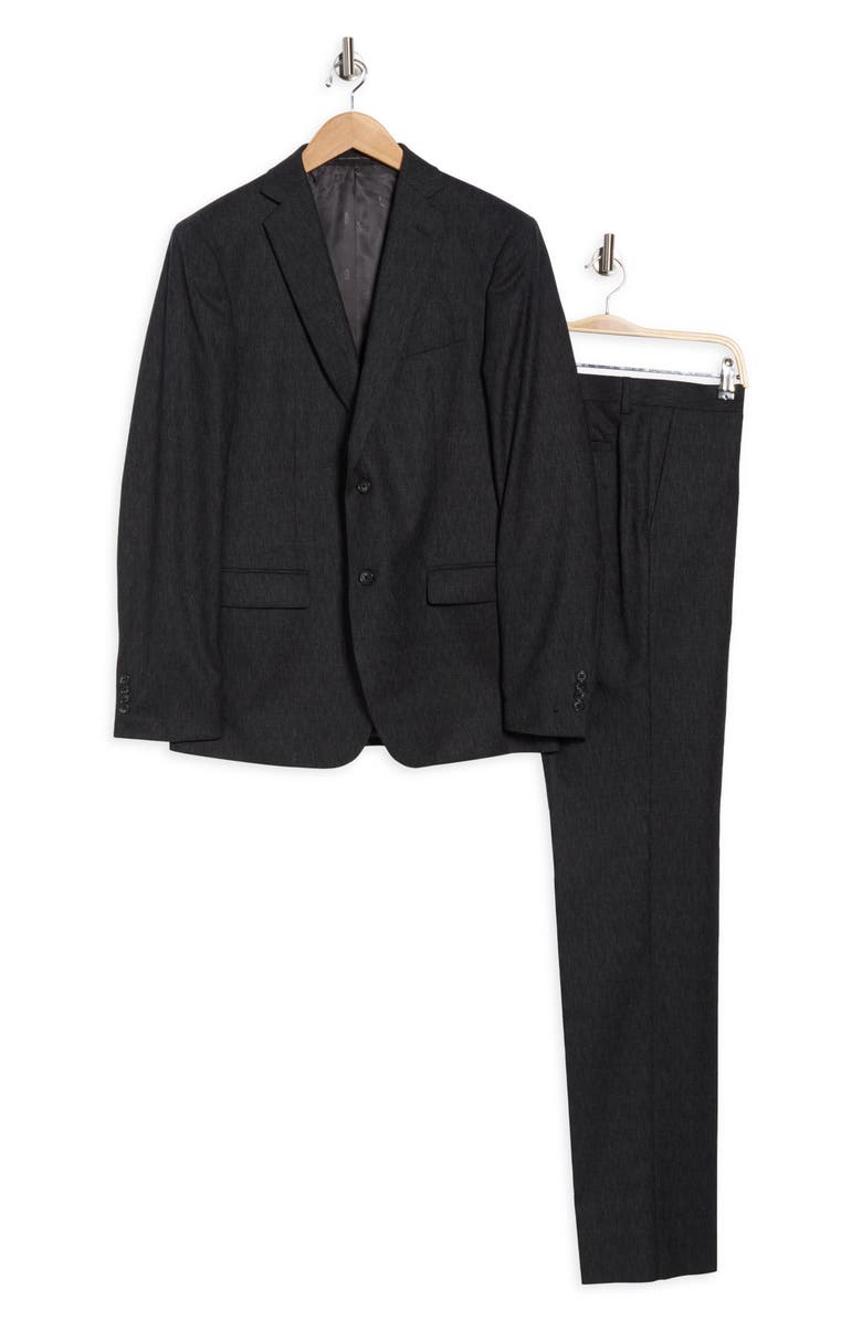 John Varvatos Star USA Neat Wool Suit, Alternate, color, Charcoal