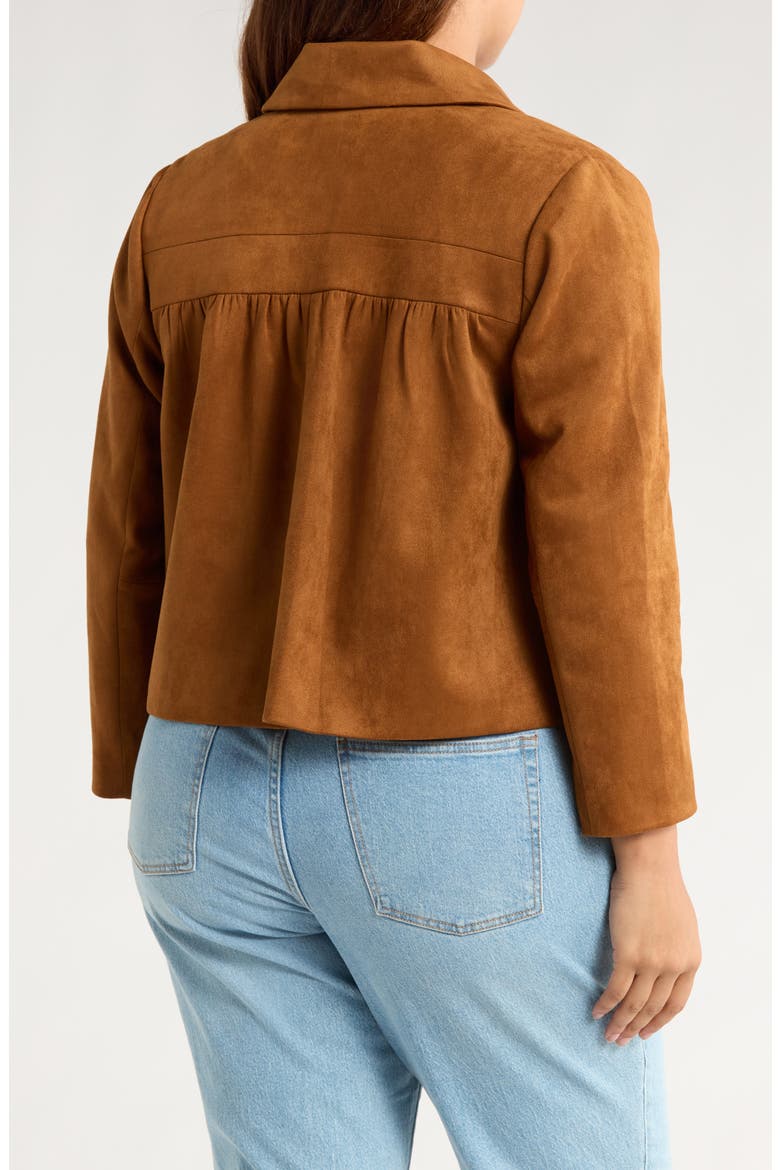 Faux Suede Shirt Jacket, Alternate, color, MOCHA