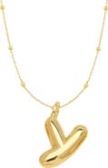 Emma Rae 14K Gold Plated Bubble Initial Pendant Necklace