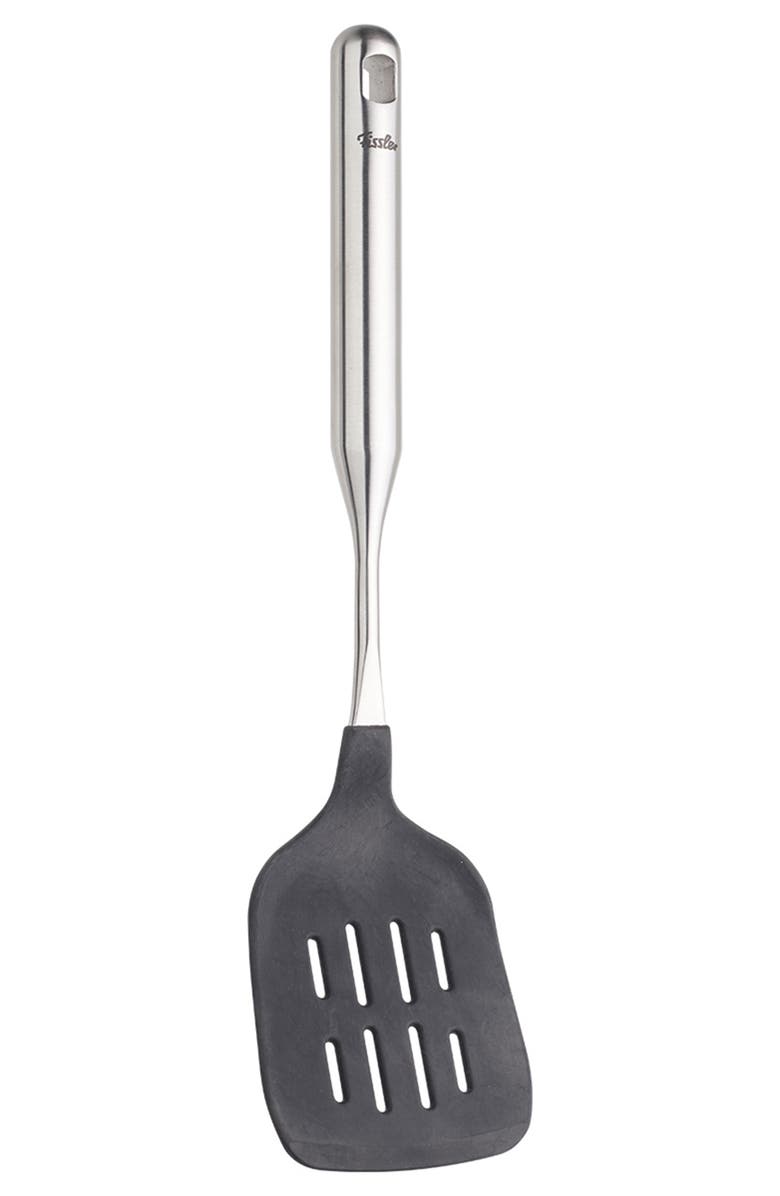 81025290 Essential Cooking Utensils Silicone Turner, Alternate, color, Metallic Silver
