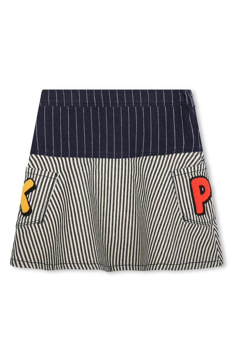 KENZO Kids' Sailor Stripe Denim Skirt, Main, color, 